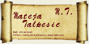 Mateja Talpešić vizit kartica